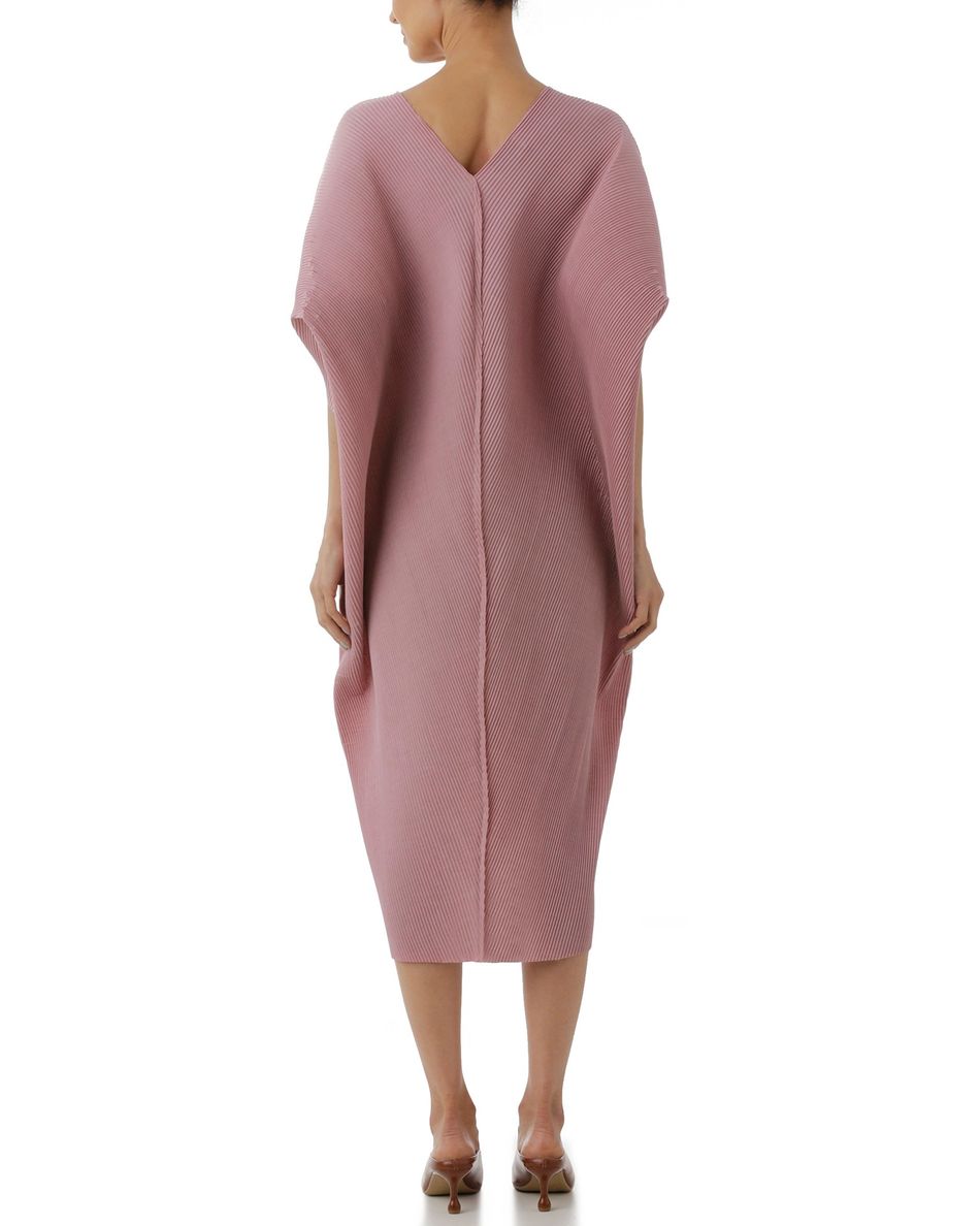 Vestido Diamante Plissado Rosé