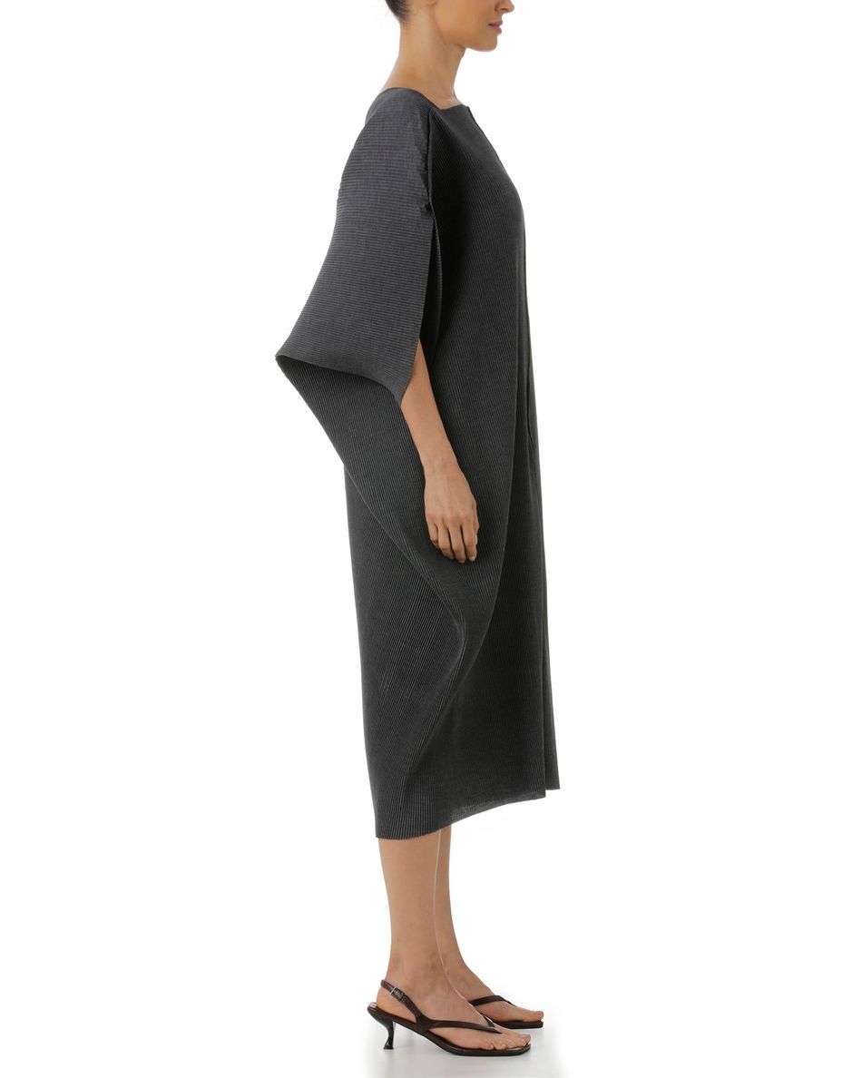 Vestido Diamante Plissado Chumbo