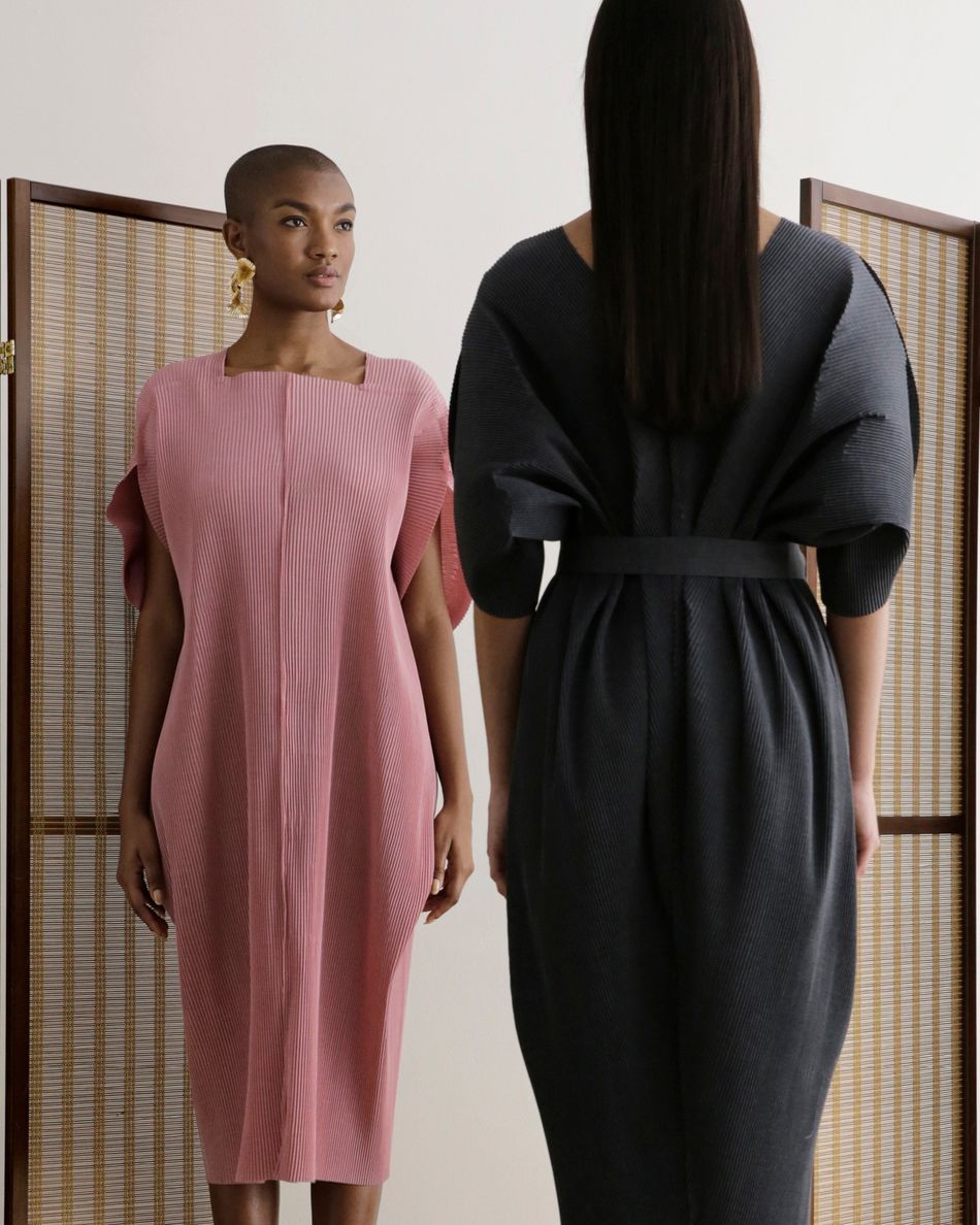 Vestido Diamante Plissado Rosé