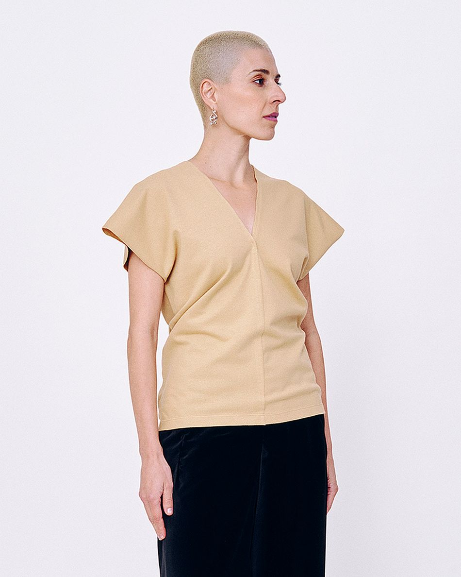 Blusa Retângulos Areia
