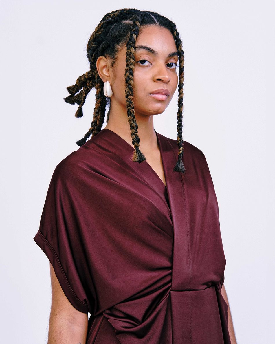 Vestido Quimono Drapeado Bordô