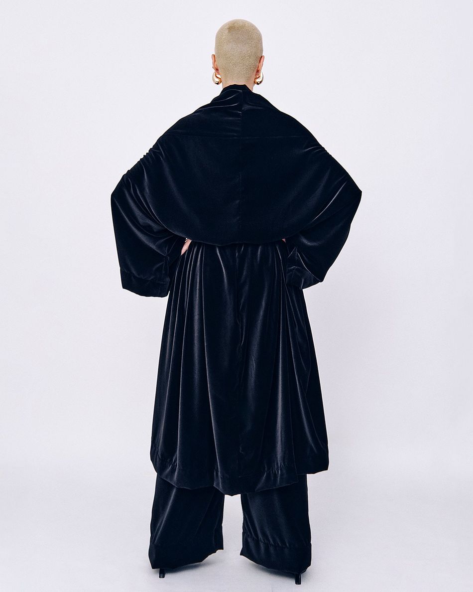 Casaco Vestido Veludo Preto