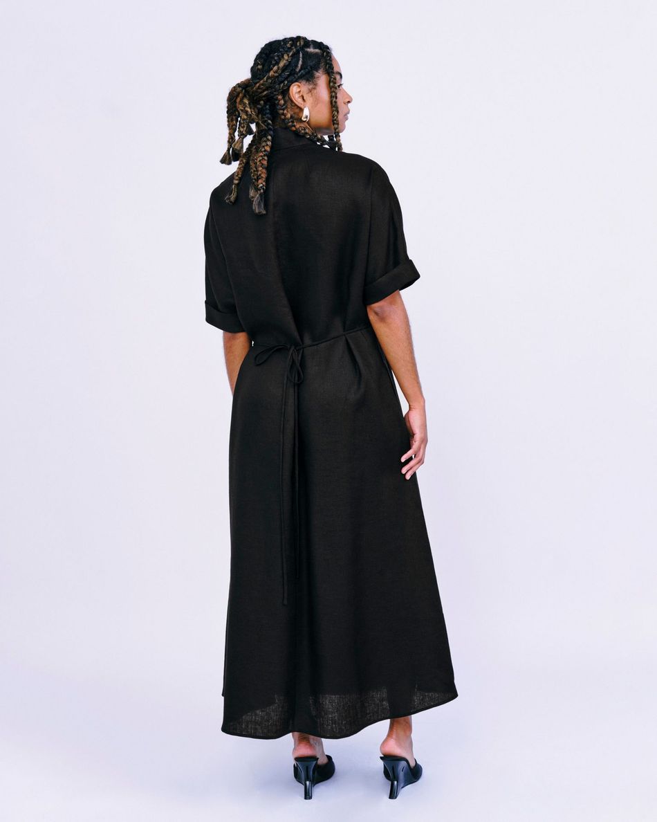 Vestido Renda Transpasse Preto