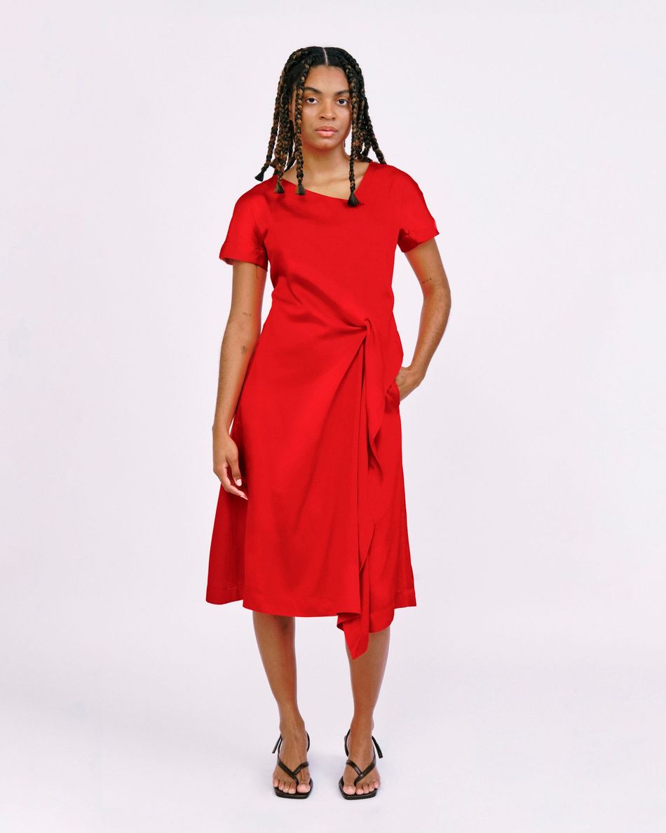 Vestido Torção Vermelho