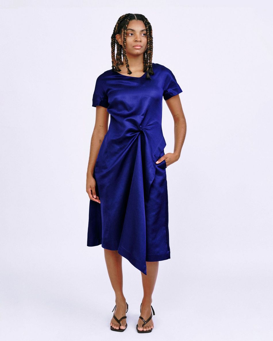 Vestido Torção Azul