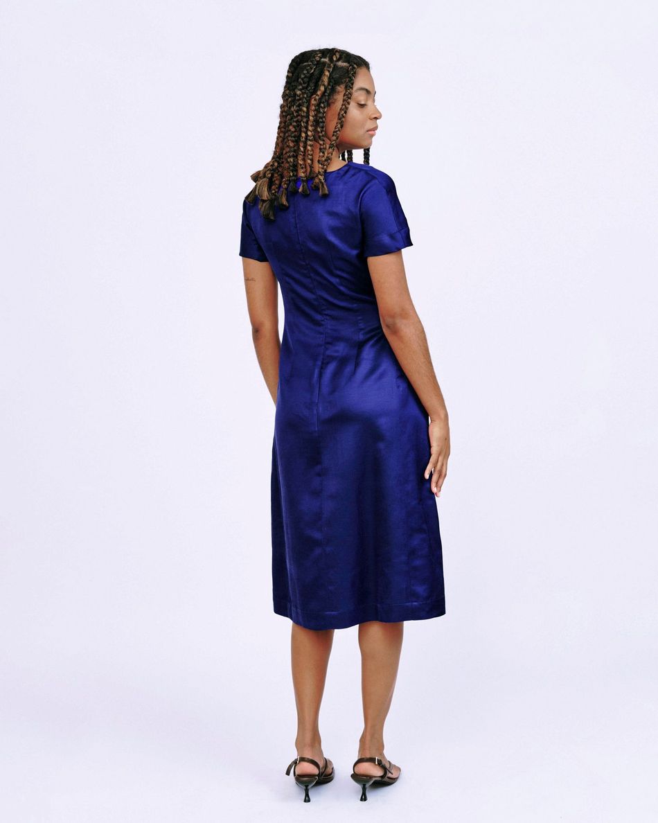 Vestido Torção Azul