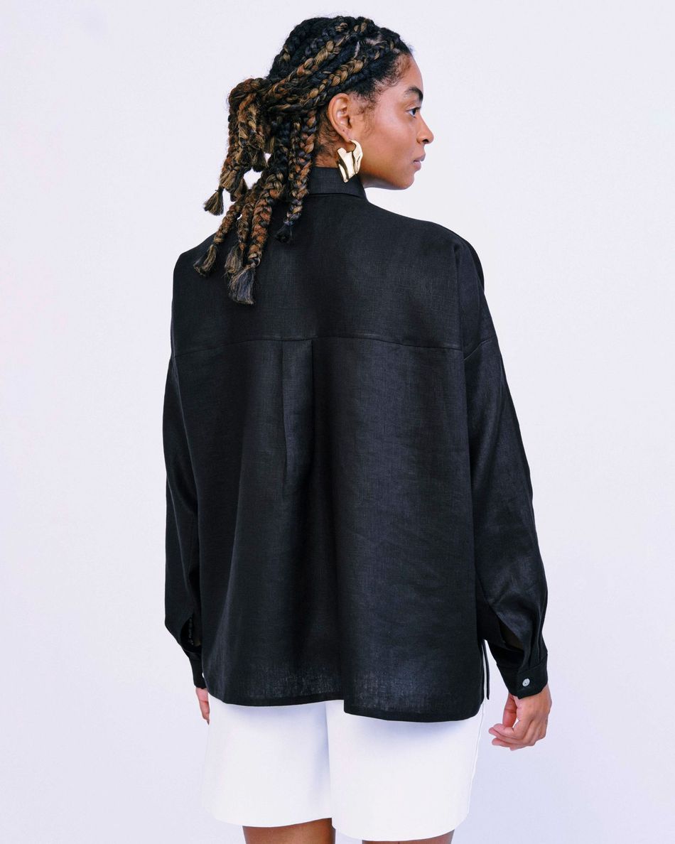 Camisa Renda Aba Preto
