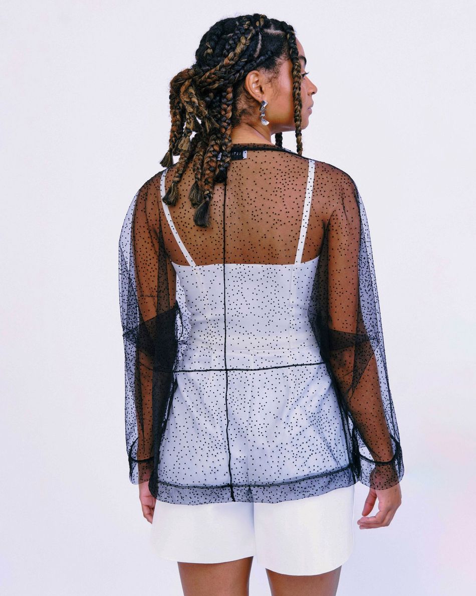 Blusa Tule Mini Bolinhas