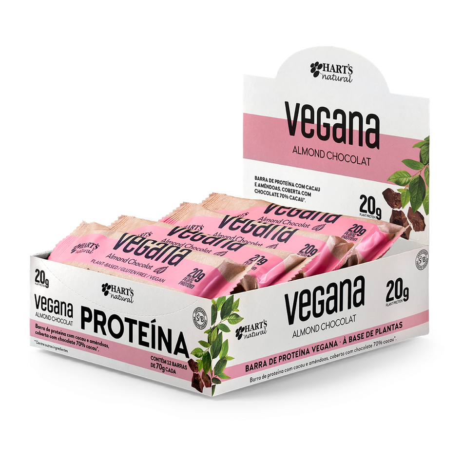 Harts Natural Barra De Proteína Vegana Amêndoas E Chocolate 5070