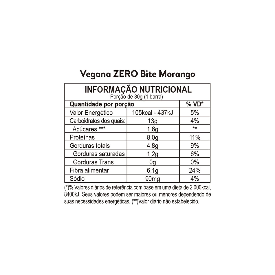 Harts Natural Barra De Proteína Vegana Bite Zero Morango Chocolate 0488