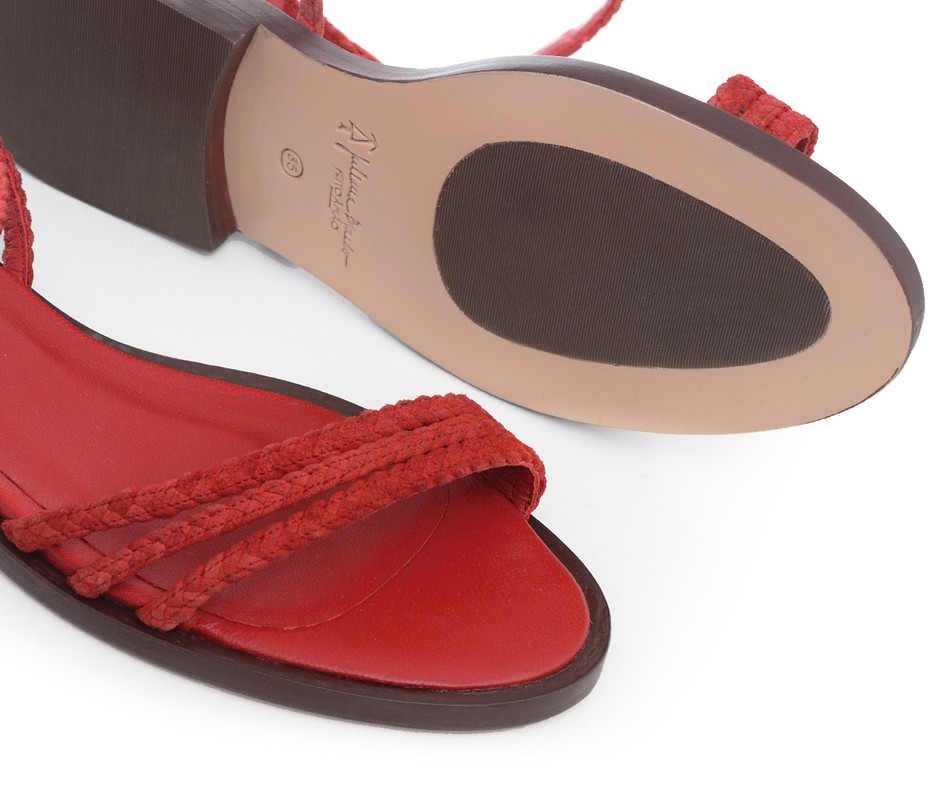 Sandália Baixa Tita  - Vermelho | salto baixo 2cm