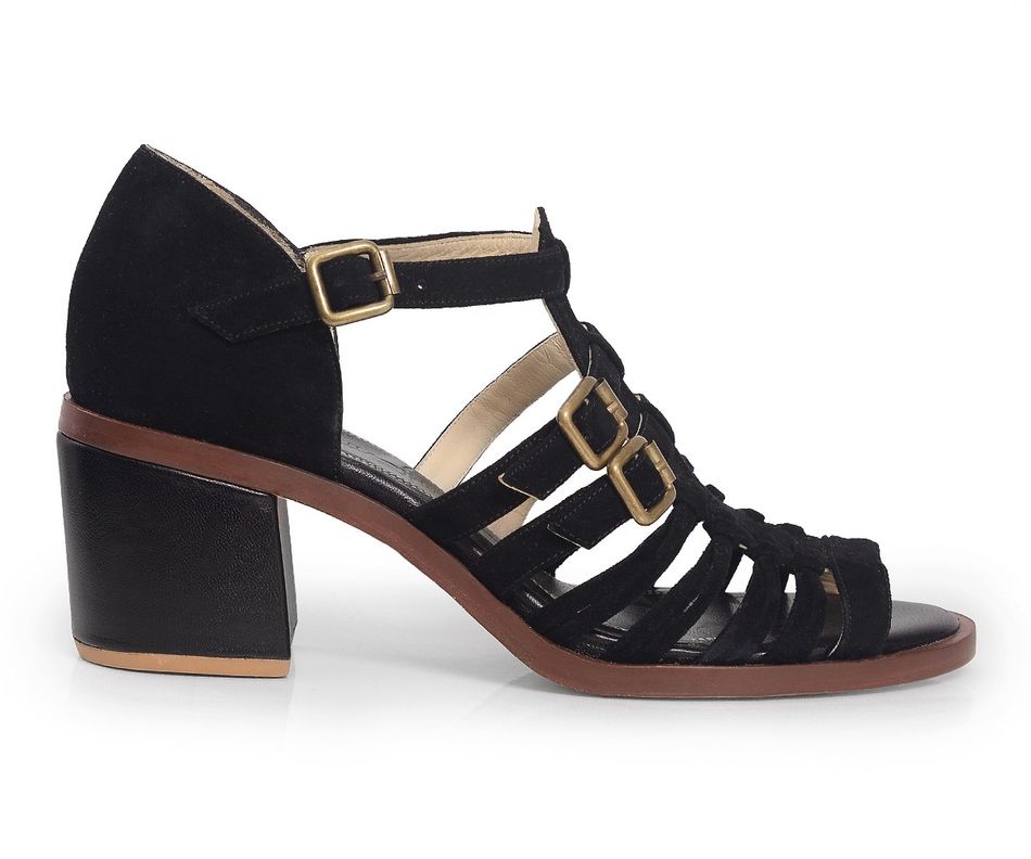 Sandália Alta Cora - Preto  | salto medio 5.5cm