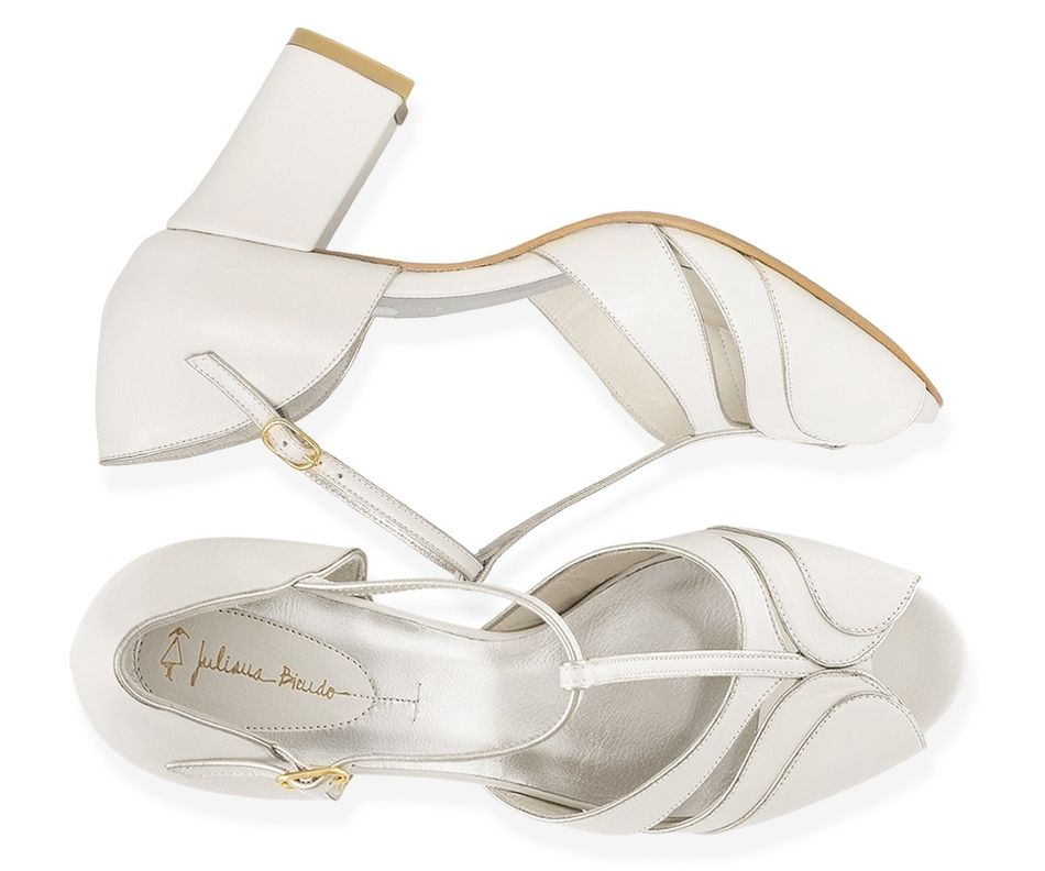 Sandália Luna - Off-White | salto grosso 6.5cm
