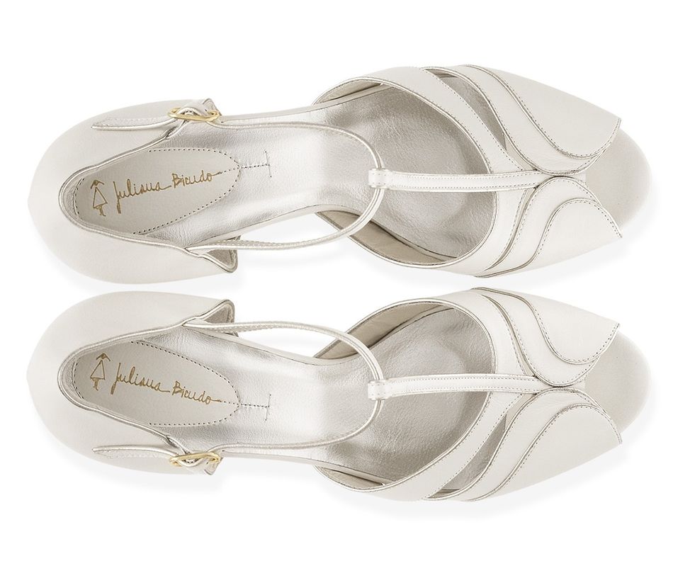 Sandália Luna - Off-White | salto grosso 6.5cm