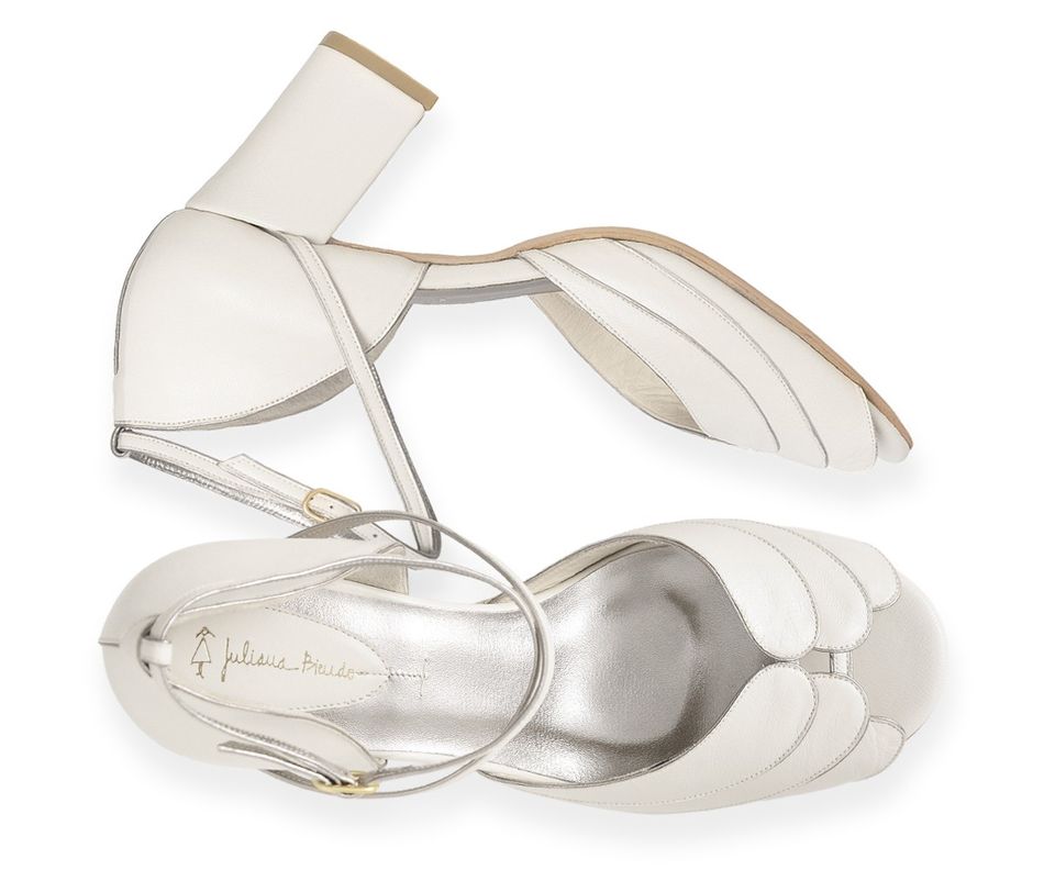 Sandália Asas - Off-White | salto grosso 6.5cm