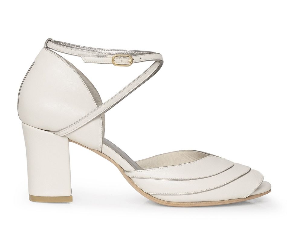 Sandália Asas - Off-White | salto grosso 6.5cm