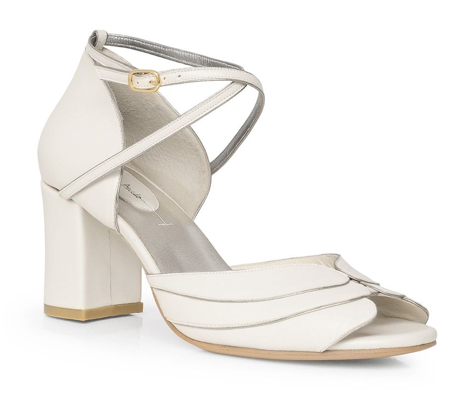Sandália Asas - Off-White | salto grosso 6.5cm