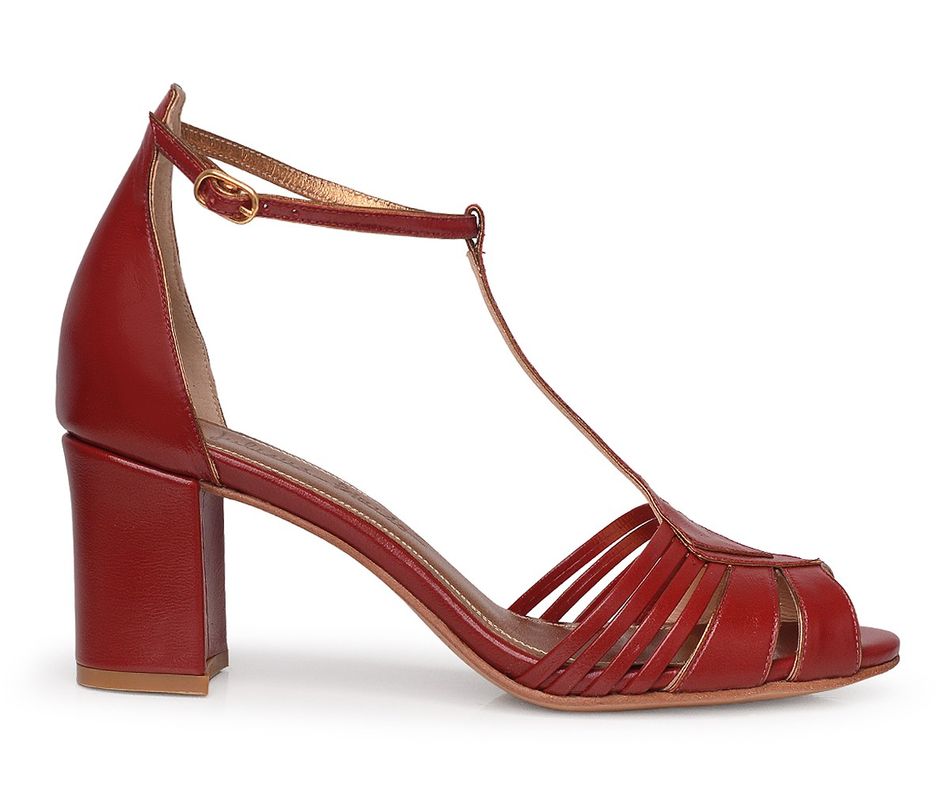 Sandália Ceci - Bordô | salto medio 6.5cm