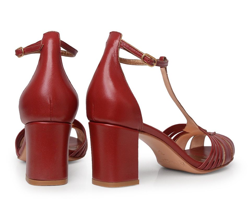 Sandália Ceci - Bordô | salto medio 6.5cm