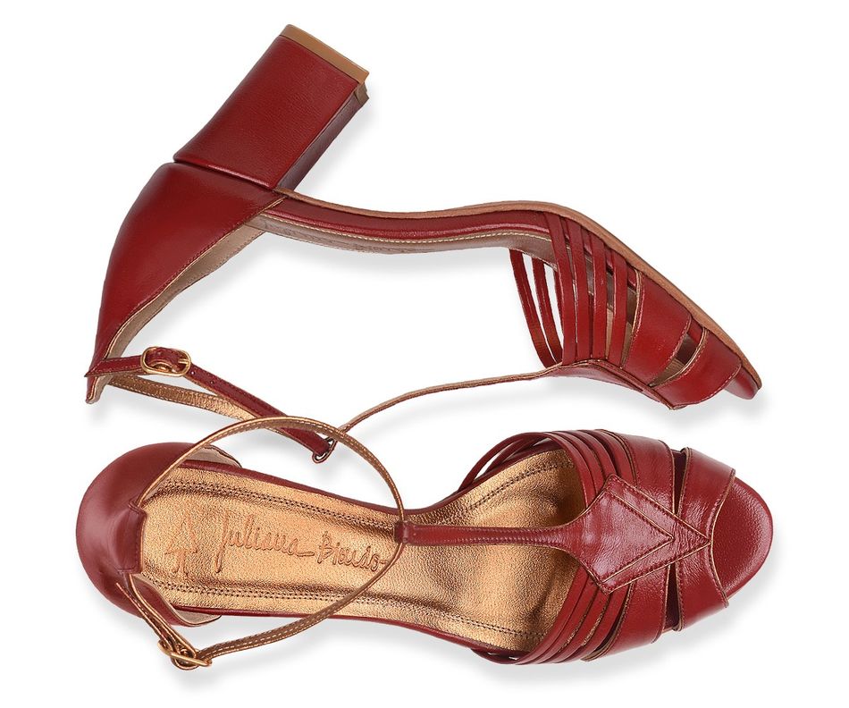 Sandália Ceci - Bordô | salto medio 6.5cm