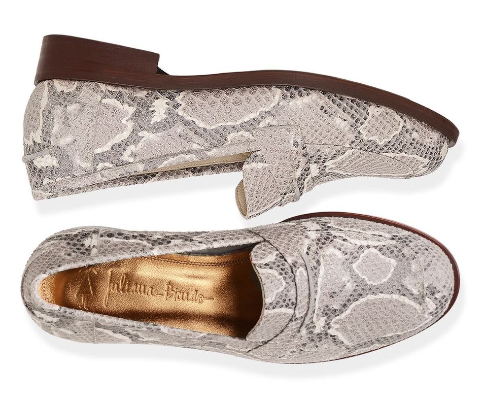 Mocassim Julie | Cobra Cinza