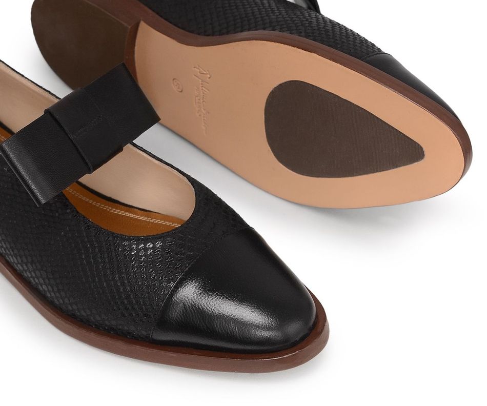 Sapatilha Tie -  Cobra Preto | salto baixo 2.0cm