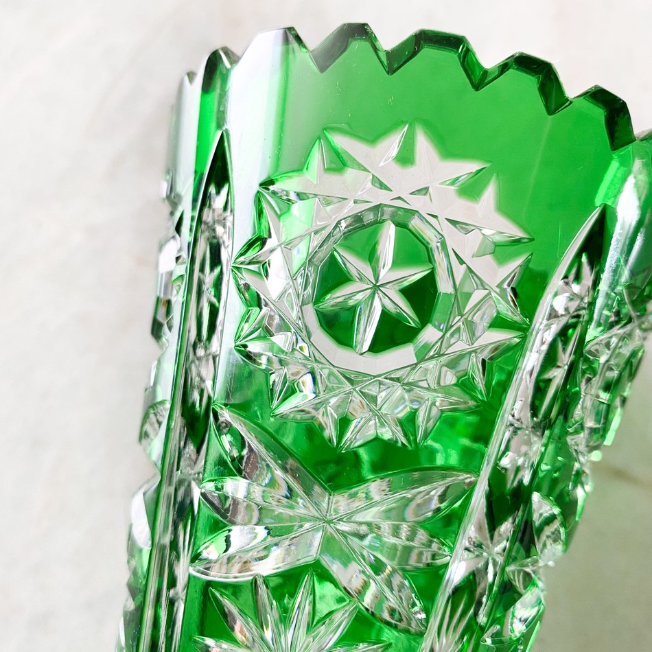 VASO DE CRISTAL VERDE - BOHEMIA