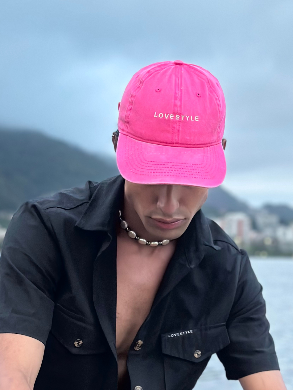 Boné Dad Hat Rosa Bebê Logo Amour Vermelho - Vermelho Amour