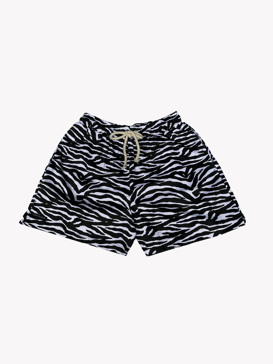 shorts zebra linho