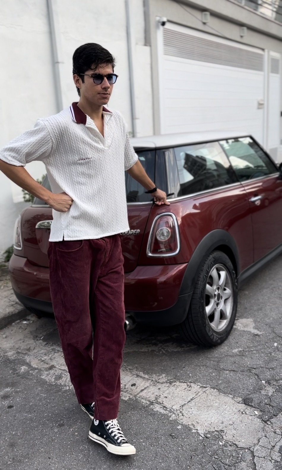 polo tricot bordo