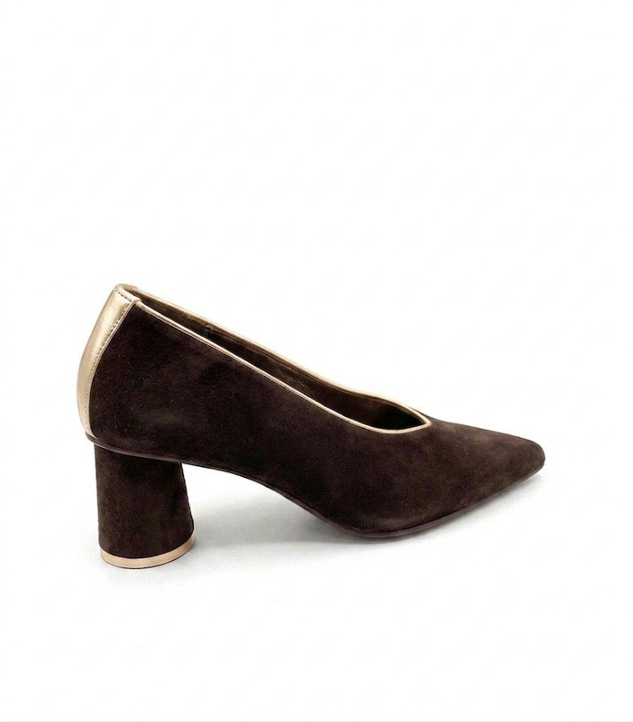 SCARPIN GLORINHA CAFÉ COM OURO