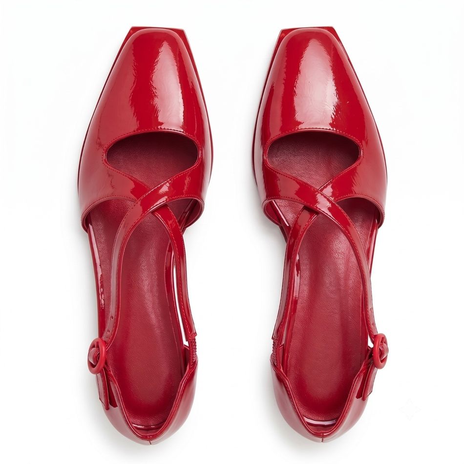 MARY PINGA FLAT VERNIZ VERMELHO