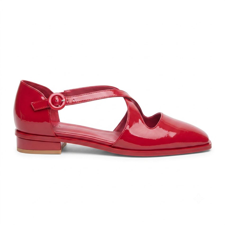 MARY PINGA FLAT VERNIZ VERMELHO