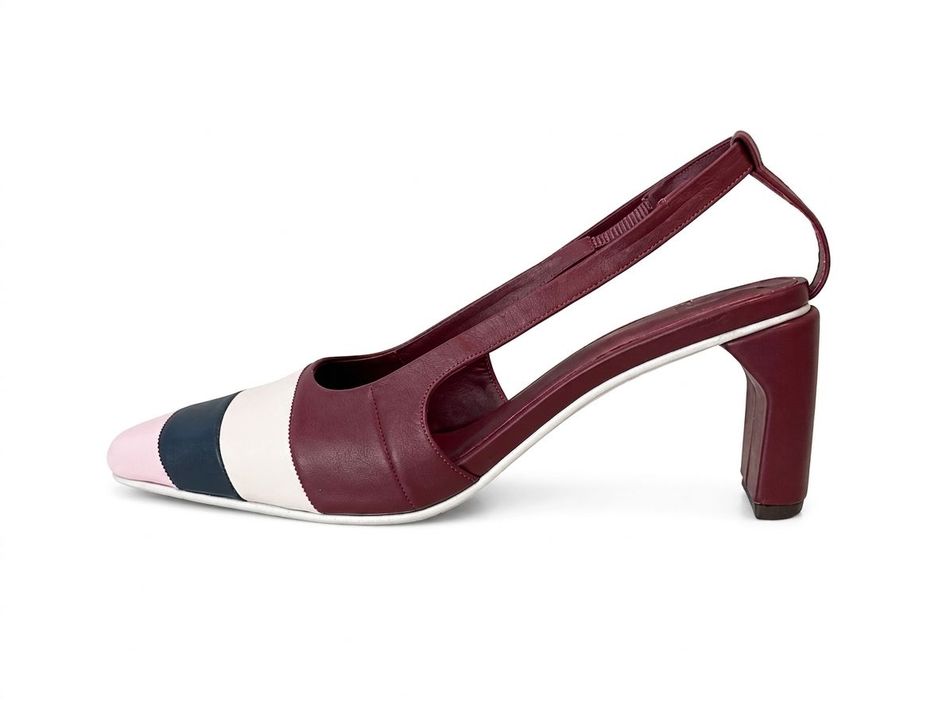 SCARPIN OLGA LISTRADO MARINHO, ROSÉ, OFF E BORDÔ
