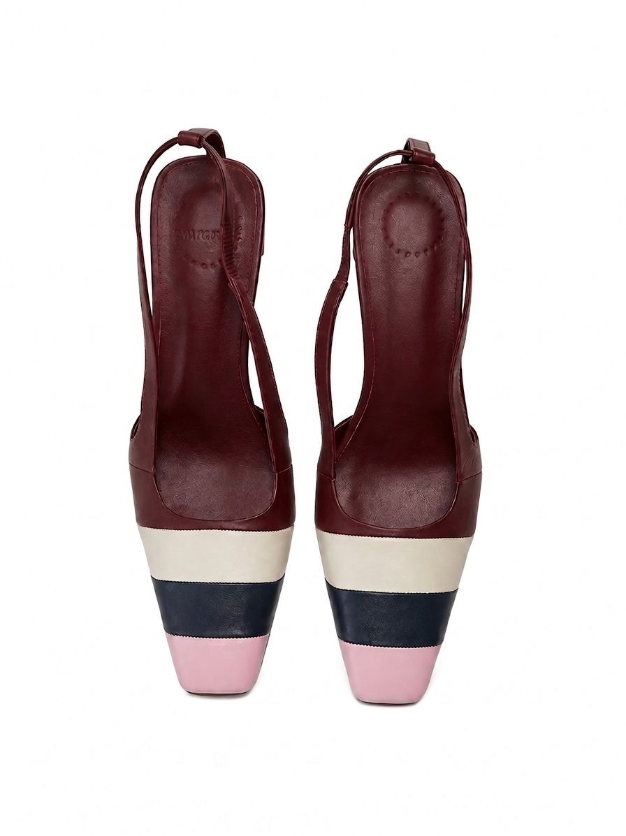 SCARPIN OLGA LISTRADO MARINHO, ROSÉ, OFF E BORDÔ