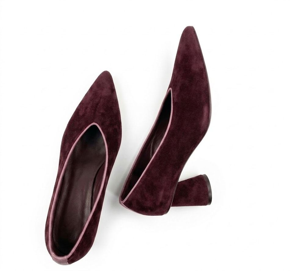 SCARPIN GLORINHA BORDÔ COM ORQUIDEA 