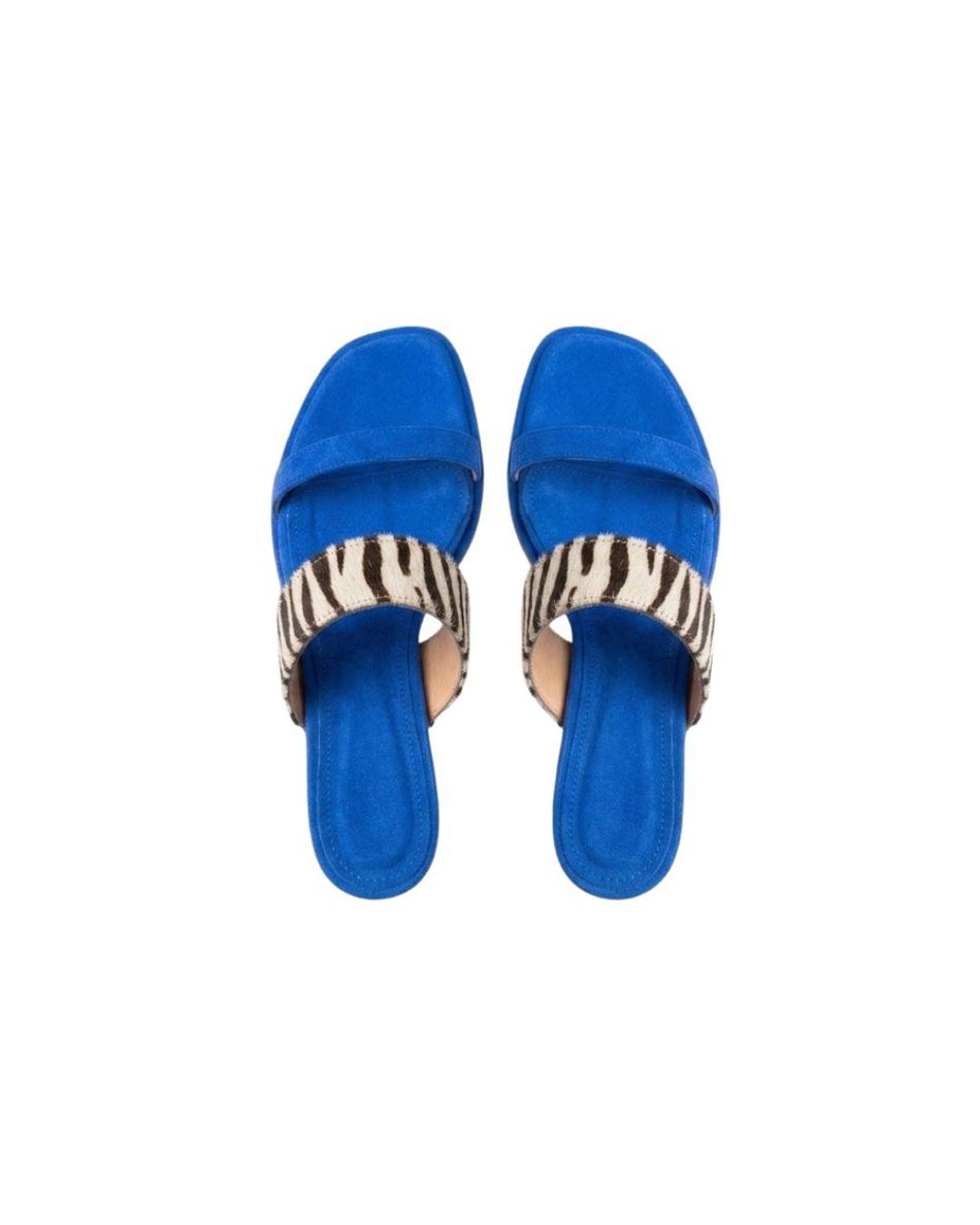 SANDÁLIA LISA AZUL COM ZEBRA