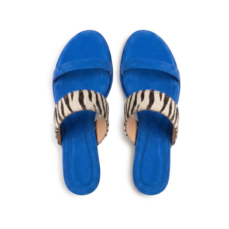 SANDÁLIA LISA AZUL COM ZEBRA