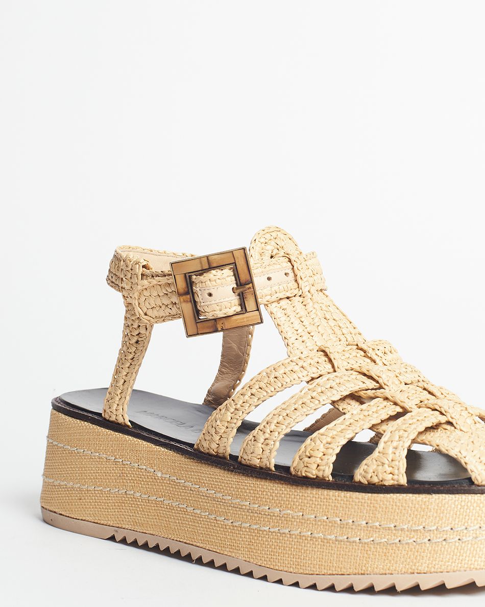 Flatform Lulu Croche Bege