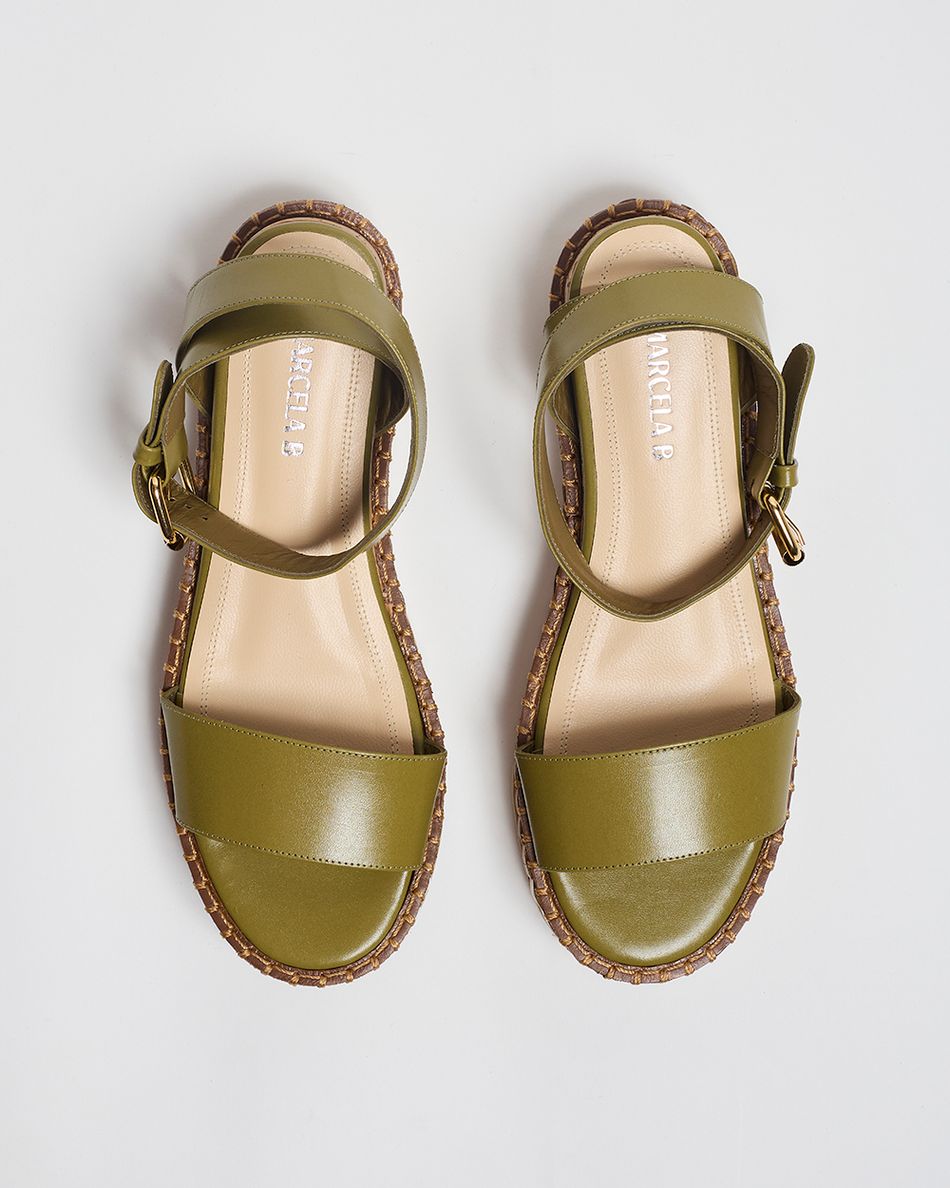 Sandália Flatform Bianca Bamboo Verde