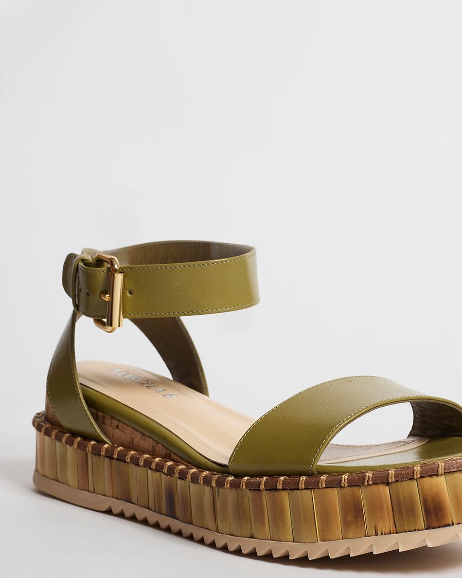 Sandália Flatform Bianca Bamboo Verde