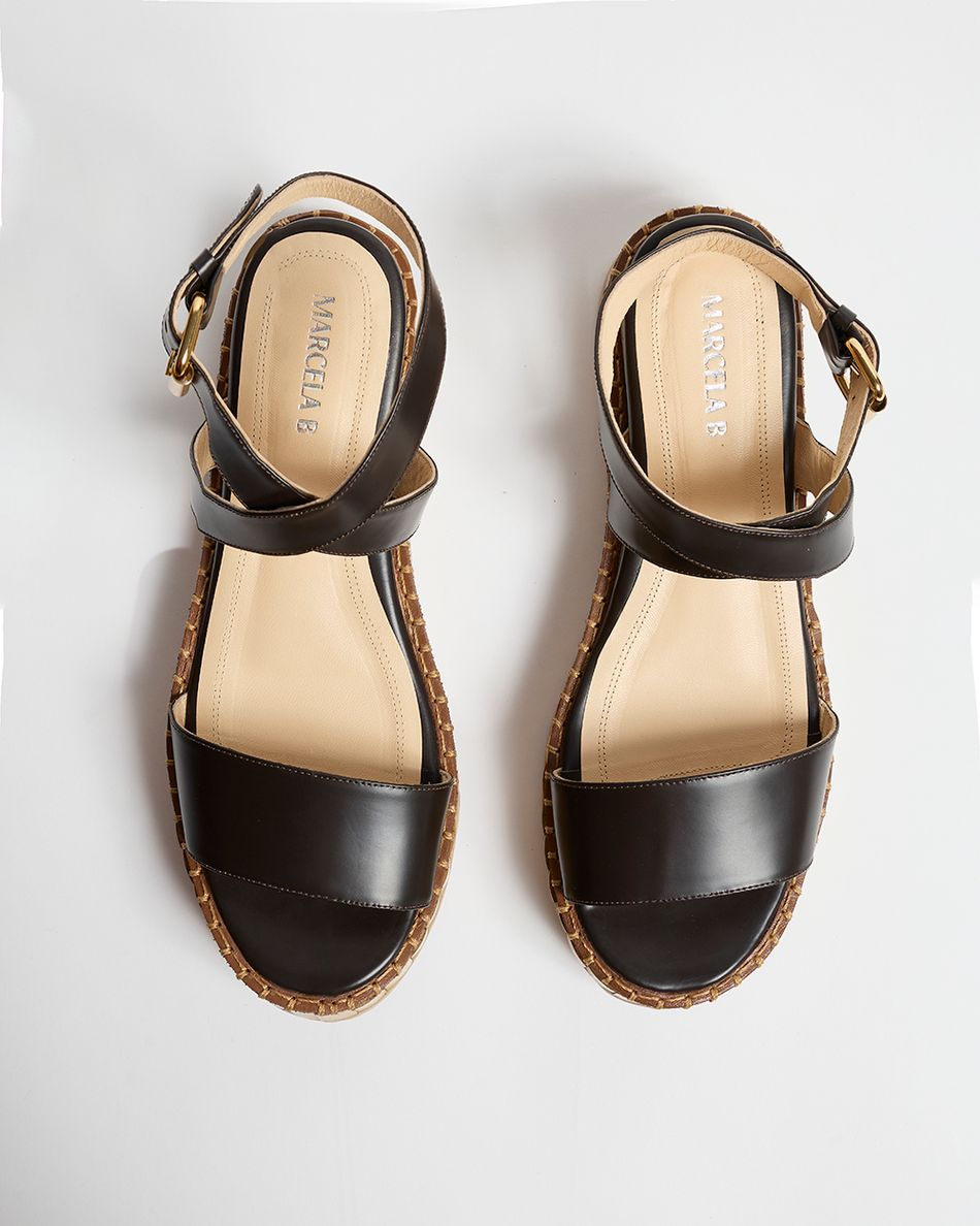Flatform Bianca Couro Café