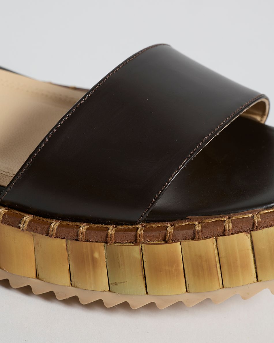 Flatform Bianca Couro Café