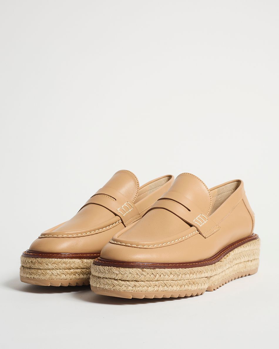 Mocassim Teca Couro Bege
