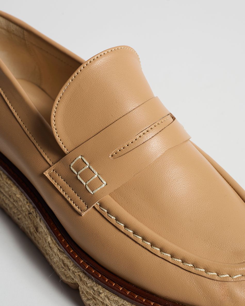 Mocassim Teca Couro Bege
