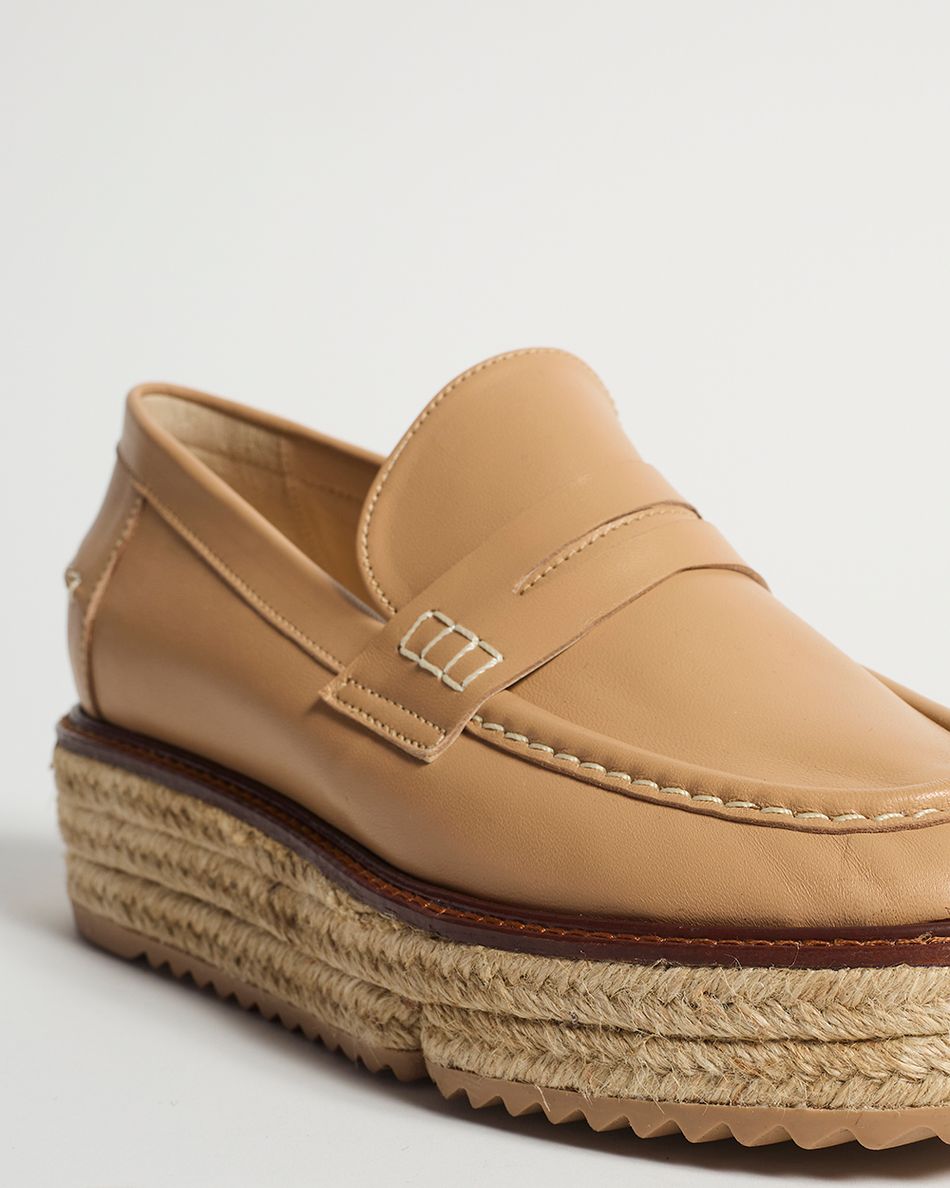 Mocassim Teca Couro Bege