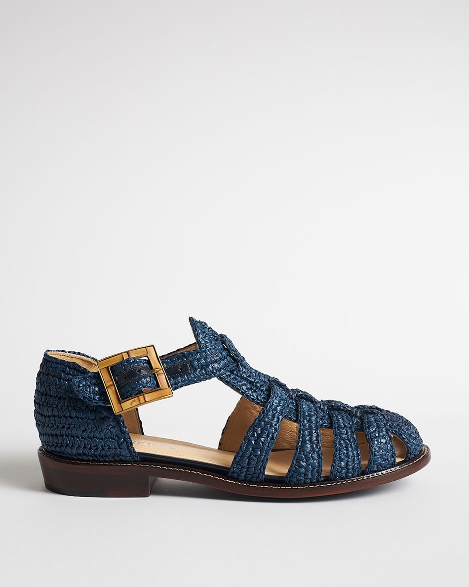 Rasteira Melissa Crochê Azul