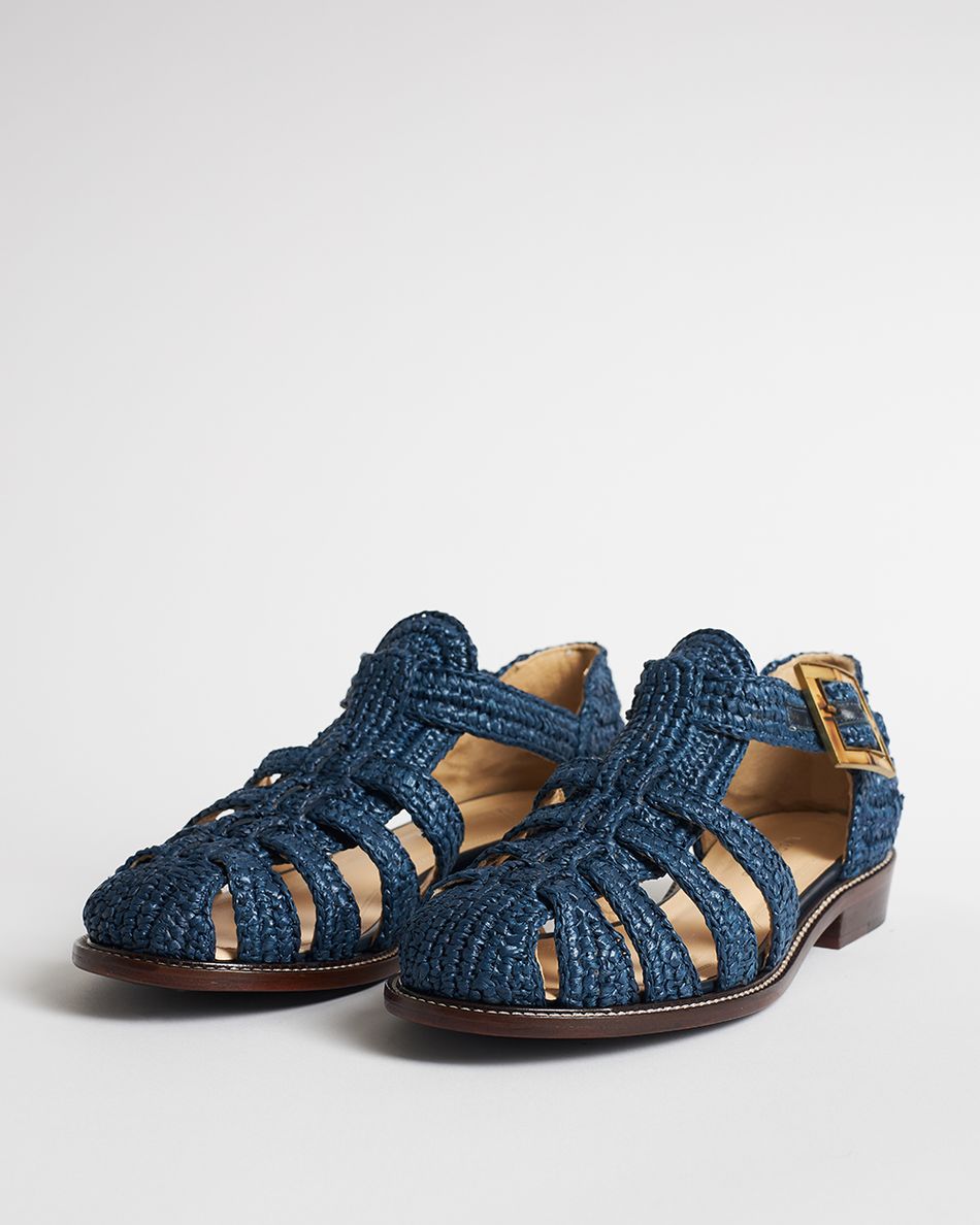 Rasteira Melissa Crochê Azul