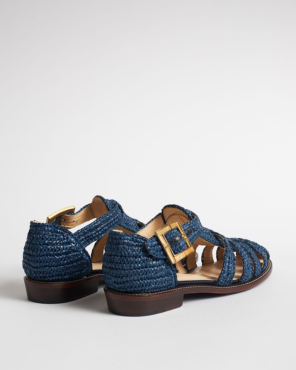 Rasteira Melissa Crochê Azul