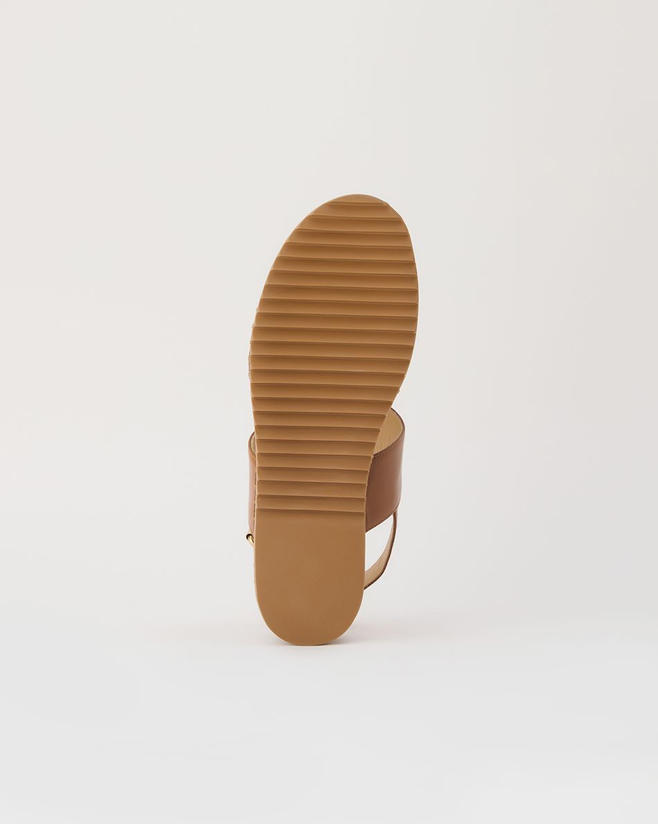 Flatform Julia Couro Cognac
